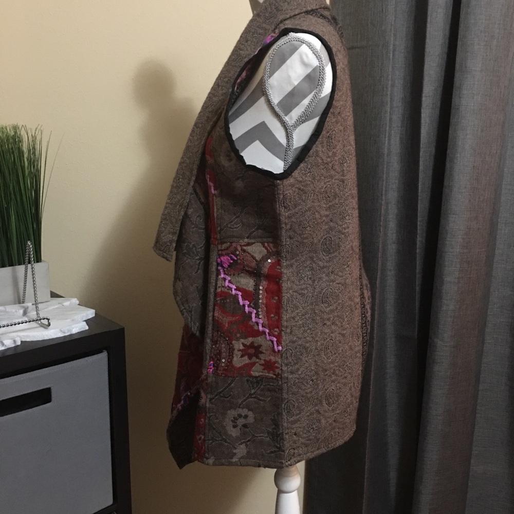 Anu Red/Brown Patterned Wool Jacket - image 2